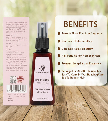 Bella Vita Organic Hair Perfume Mist Spray for All Hair Types