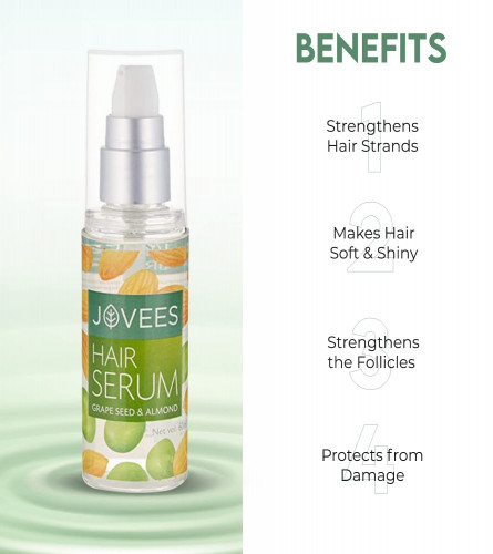Jovees Hair Serum Grape Seed and Almond 60 ml (Pack of 2)