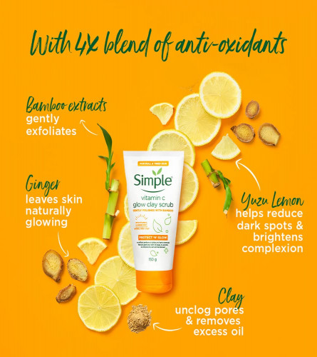 Simple Protect N Glow Vitamin C Glow Clay Scrub