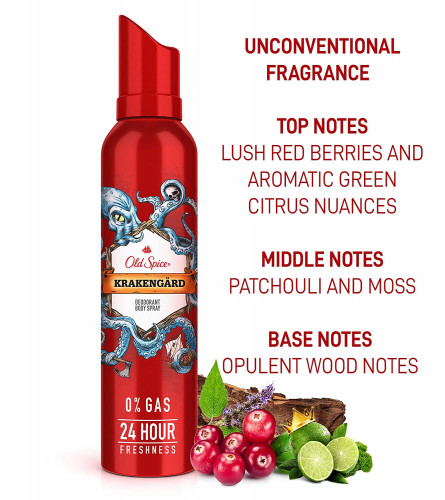 Old Spice Krakengard Deodorant Body Spray Perfume 140 ml (Pack of 2)