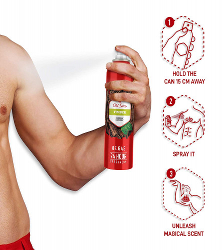 Old Spice Timber Deodorant Body Spray Perfume 140 ml (Pack of 2)