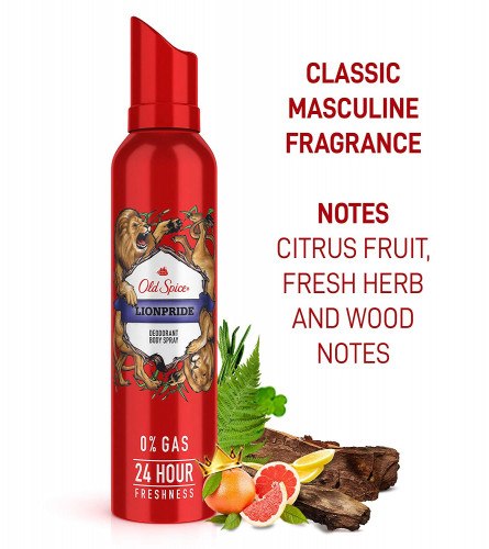 Old Spice Lionpride Deodorant Body Spray Perfume 140 ml (Pack of 2) Free Shipping World