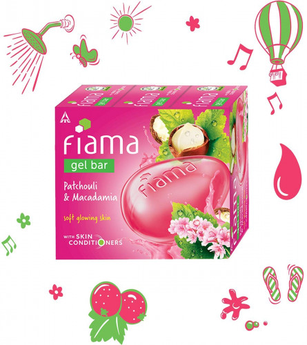 Fiama Gel Bar Patchouli And Macadamia Soap 125 gm (Pack of 3)