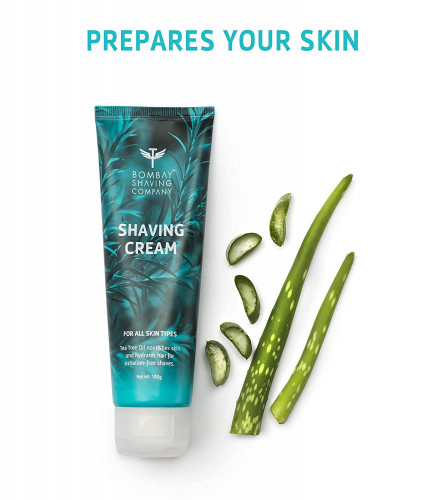 Bombay Shaving Co Shaving Cream with Tea Tree oil, Aloe Vera and Menthol Extracts