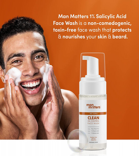 Man Matters Oil Control Face & Beard Wash 120 ml (Pack of 2)