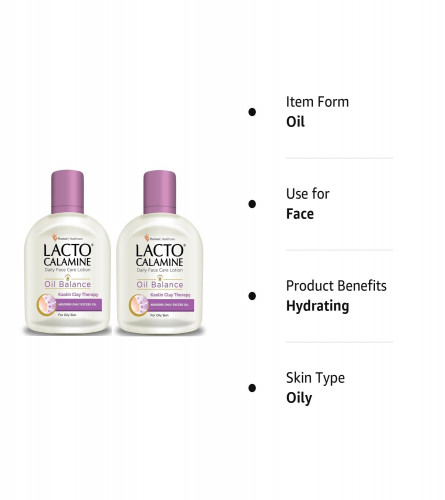 Lacto Calamine Daily Face Care Lotion Oil Balance 120 ml (Pack of 2)