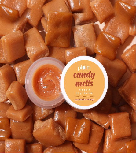 Plum Candy Melts Caramel Cravings Vegan Lip Balm | Heals Cracked