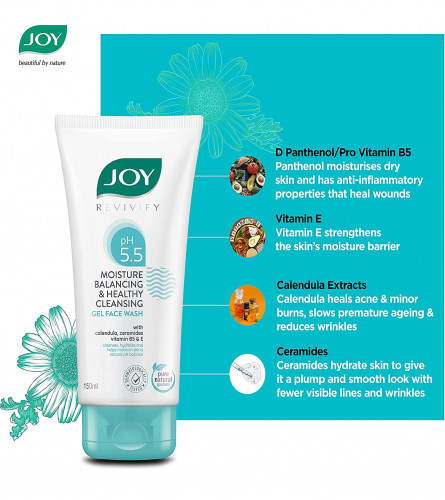 Joy Revivify pH 5.5 Face Wash | Moisture Balancing & Healthy Cleansing Gel Face Wash, 150 ml