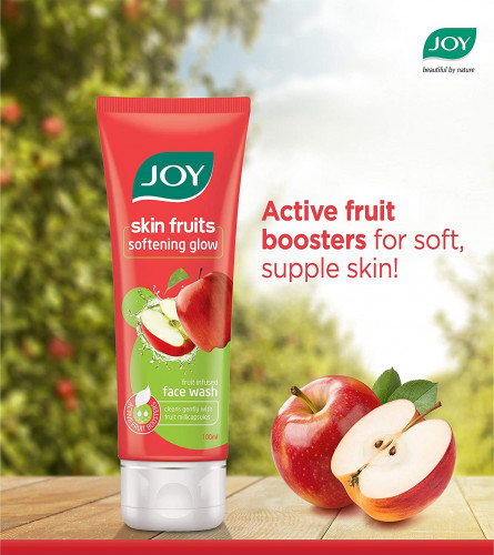 Joy Skin Fruits Softening Glow Face Wash | Apple extracts & Active Fruit Boosters | 100 ml