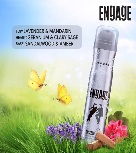 Engage Drizzle Deodorant For Women, Floral and Lavender, Skin Friendly