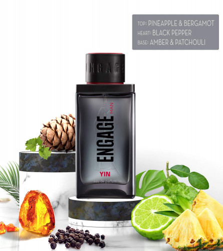 Engage Yin Eau De Parfum for Men, Fruity and Floral, Skin Friendly and Long Lasting