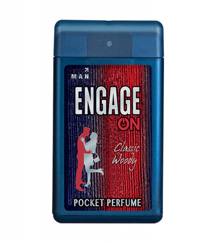 Engage ON Classic Woody Pocket Perfume For Men, Citrus & Spicy,Skin Friendly