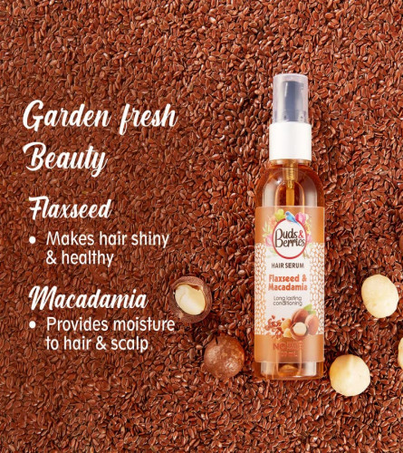 Buds & Berries Flaxseed and Macadamia Hair Serum 100 ml (Pack of 2)
