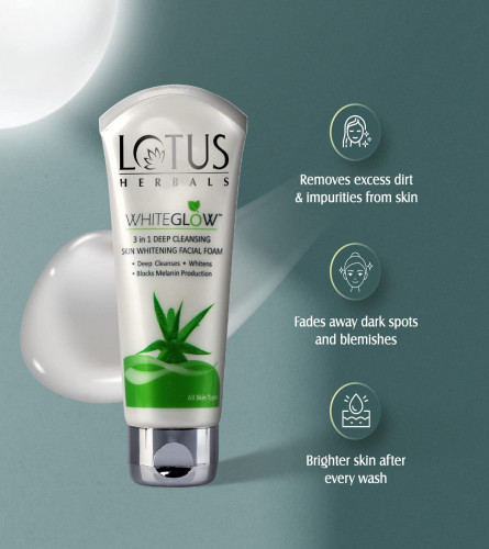 Lotus Herbals WhiteGlow 3-In-1 Face Wash 100 gm (Pack of 2)