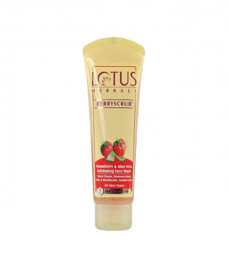 Lotus Herbals Strawberry & Aloe Vera Face Wash 120 gm (Pack of 2)