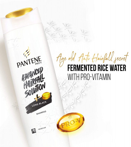Pantene Advanced Hair Fall Solution Long Black Shampoo 180 ml (Pack of 2)