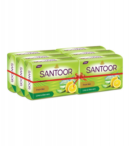Santoor Aloe Fresh Soap 125 gm (Pack Of 6)