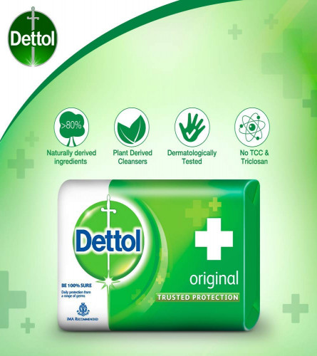 Dettol Original Germ Protection Bathing Soap bar 125 gm (Pack Of 4)