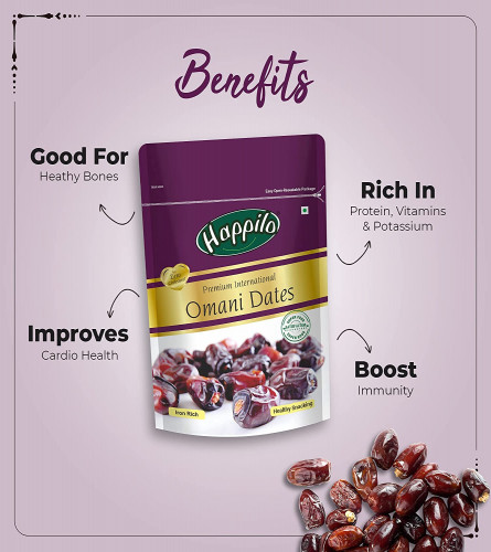 Happilo Premium International Omani Dates 250 gm (Pack Of 2)