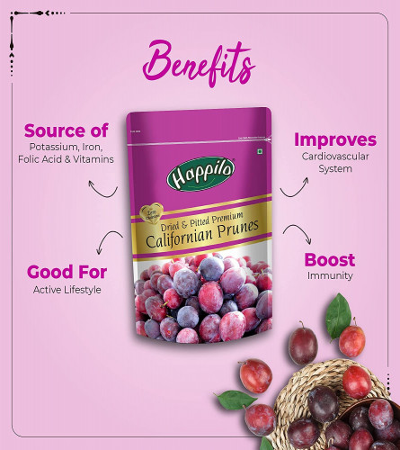 Happilo Premium Californian Pitted Prunes 200 gm (Pack of 2)