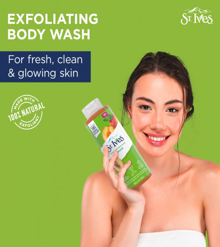 St. Ives Exfoliating Apricot Body Wash/Shower gel For Women| 100% Natural Extracts | 473 ml