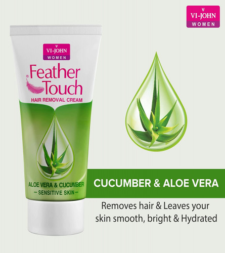 VI-JOHN Feather Touch unwanted Hair Removal lightweight tube Cream 40 gm (Pack of 4)