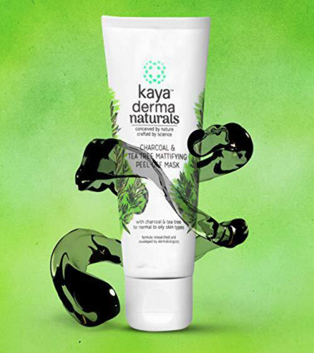 Kaya Clinic Charcoal & Tea Tree Mattifying Peel-Off Mask, Clean Pores & Gives Brighter Skin, for Normal to Oily Skin Types