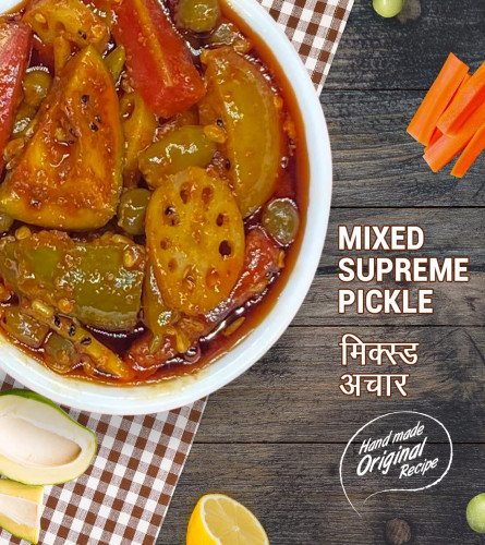 Home Made Taste Mixed Supreme Pickle Marwadi Mix Pickles Mix Achar Aam Mango Chilli Lemon Ker Ginger Karonda Lasoda Fruit Mix