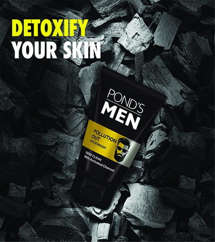 Pond'S Men Pollution Out Activated Charcoal Deep Clean Face wash