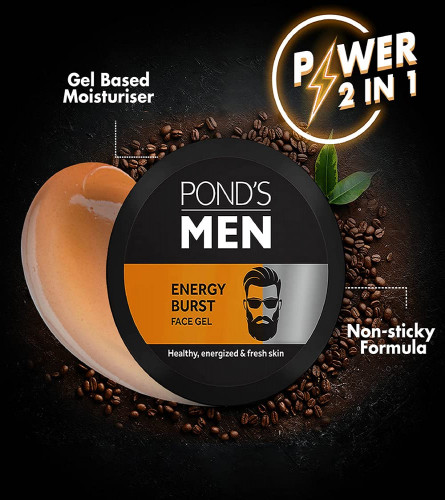 POND'S Men Energy Burst Face Gel Healthy Hydrated Energized Skin, 55 G (Pack Of 2)