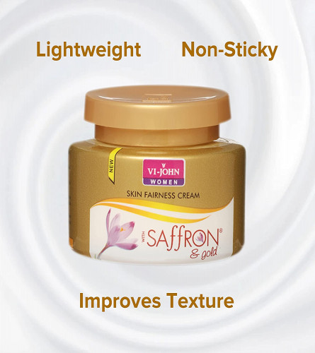 VI-JOHN Gold Saffron Fairness Cream For Uneven Skin Tone 50 gm (Pack Of 4)