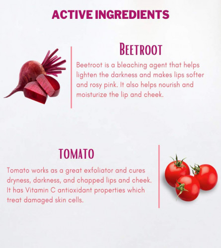 aegte Organics Beetroot Lip & Cheek Tint All-Natural Lip Balm (Real Beetroot & Tomato, 15 Gm)