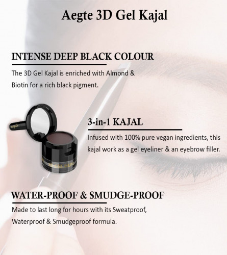 aegte Smudge Proof & Waterproof with Almond & Biotin 3D Gel Kajal