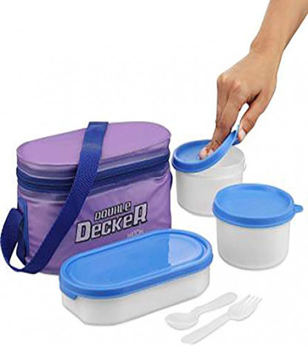 Milton Double Decker Lunch Box, (3 Container) Purple