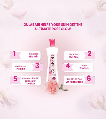 Dabur Gulabari Premium Rose Water with Cleansing and Toning 250 ml (Pack of 2)