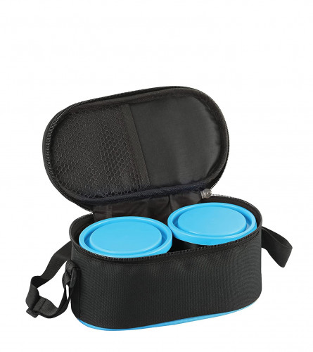 Cello Exe Stainless Steel Lunch Box for Office & School, 3 Containers, Blue
