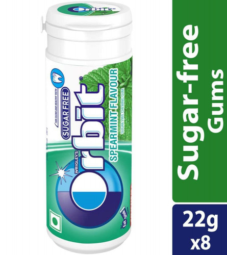 Orbit Wrigley Spearmint Flavour Sugar Free Chewing Gum 22 gm (Pack of 8)