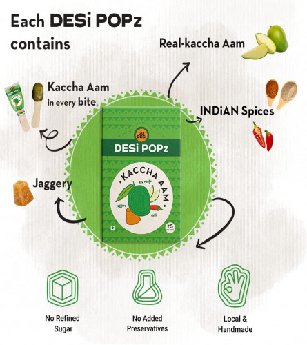 GO DESi Popz Kaccha Aam Candy 40 Pieces