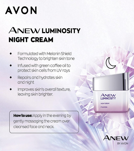 Avon Anew Luminosity Night Cream| Brightening Night Cream for Glowing Skin