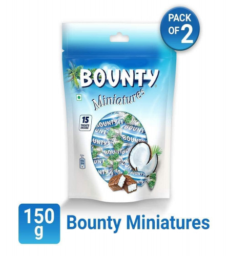 Bounty Chocolate Miniatures 150 gm (Pack of 2)