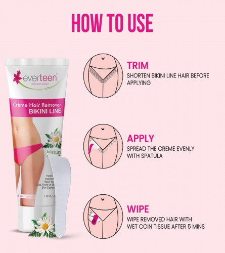 Everteen Hair Remover Creame For Women Bikini & Underarms - 50 gm (Pack of 2)