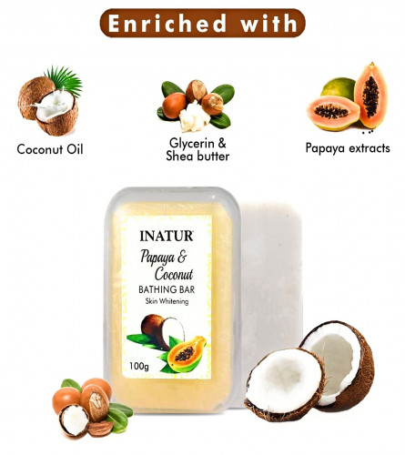 Inatur Papaya And Coconut Soap For Brightening Skin |Soothing