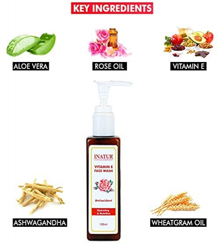 Inatur Vitamin E Face Wash, 100 ml (pack 2)  free shipping