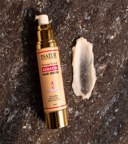 Inatur Keratin Hair Serum, Tangle Free & Frizz Free, Restores Shine