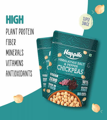 Happilo Premium Super Snack Himalayan Salt & Pepper Chickpeas 110g (Pack of 2)