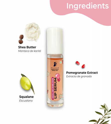 Pilgrim Squalane Lip Serum (Bubblegum) with roll-on for Visibly Plump Lips