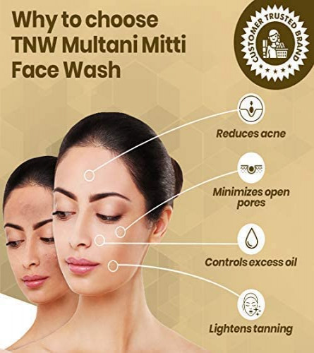 TNW Multani Mitti with Ayurvedic Wisdom of Sandal Wood, Aloe Vera, Kesar Face Wash
