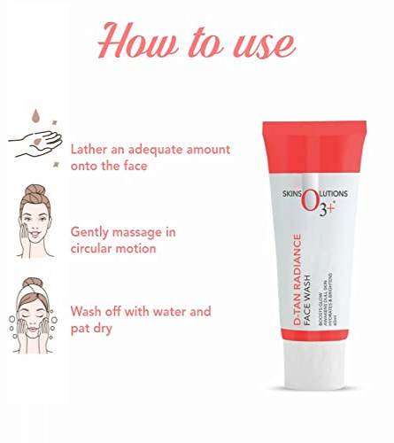 O3+ D-Tan Radiance Face Wash With Vitamin C Glowing Skin 60 gm (Pack of 2)