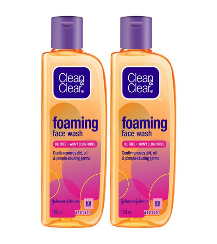 Clean & Clear Foaming Face Wash 150 ml (Pack Of 2)