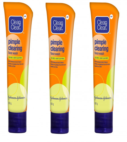 Clean & Clear Pimple Clearing Face Wash 80 g (Pack of 3)